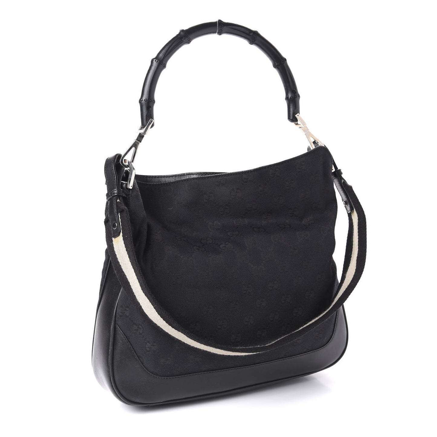 Monogram Bamboo Top Handle Bag Black