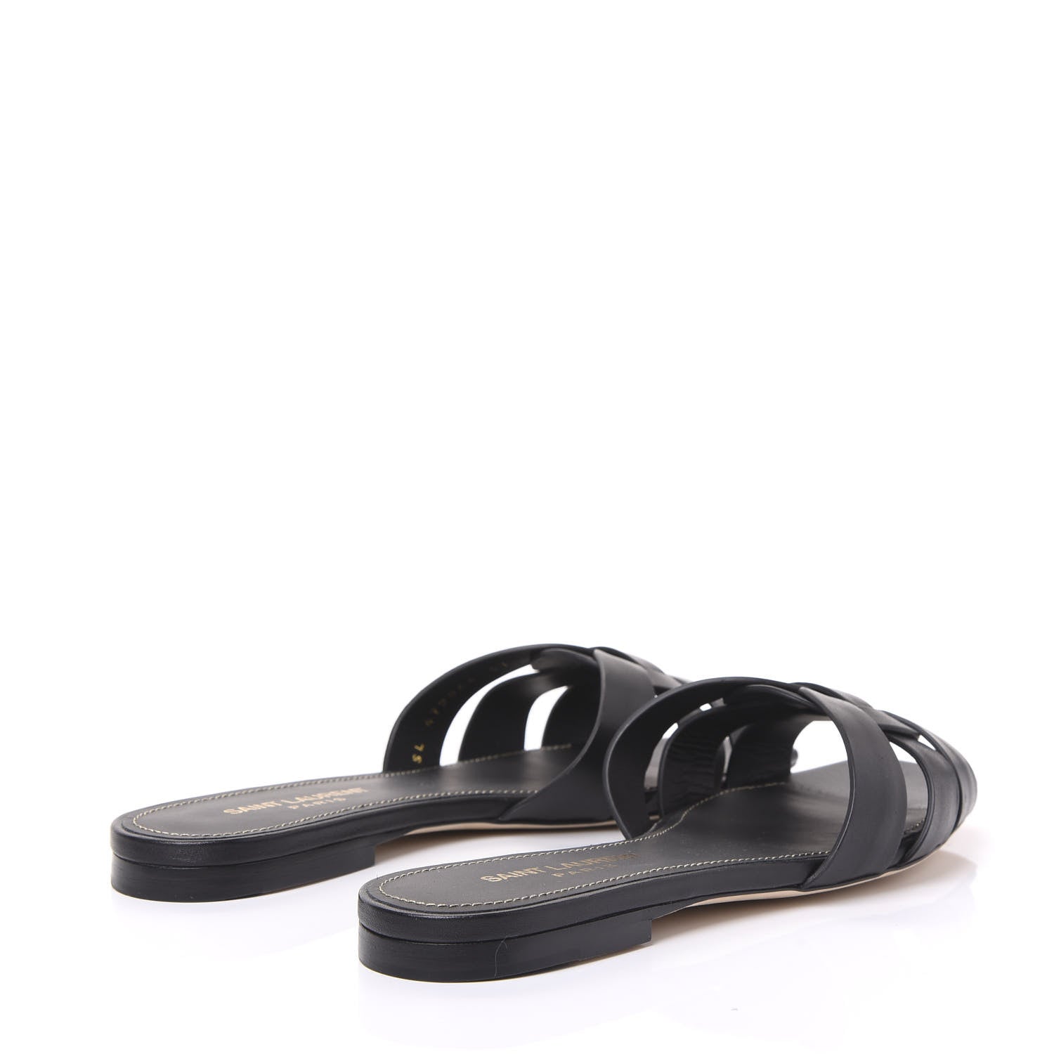 Saint Laurent Calfskin Nu Pied 05 Slide Sandals 37 Black 4 of 9