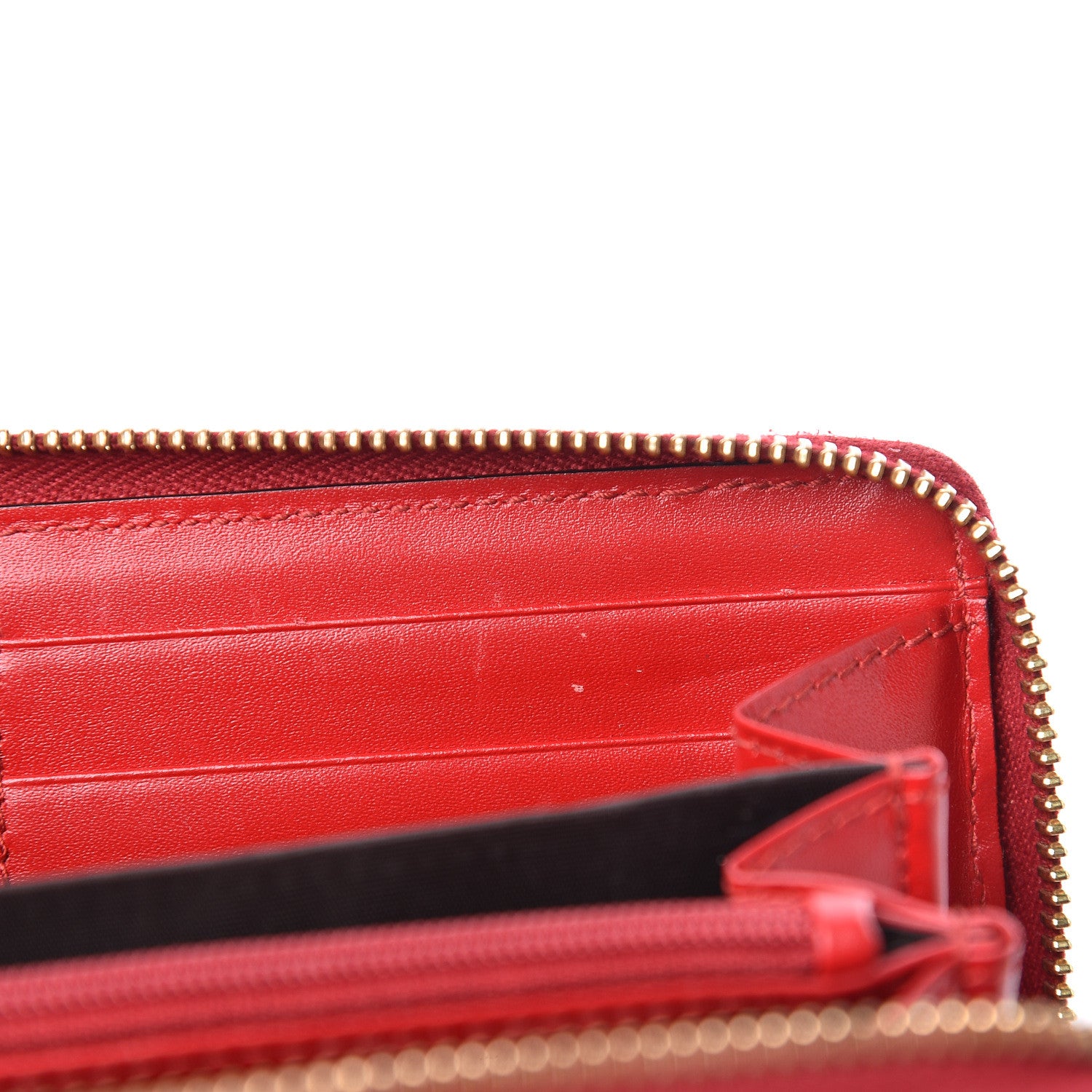 Gucci Guccissima Signature Zip Around Wallet Hibiscus Red 8 of 11