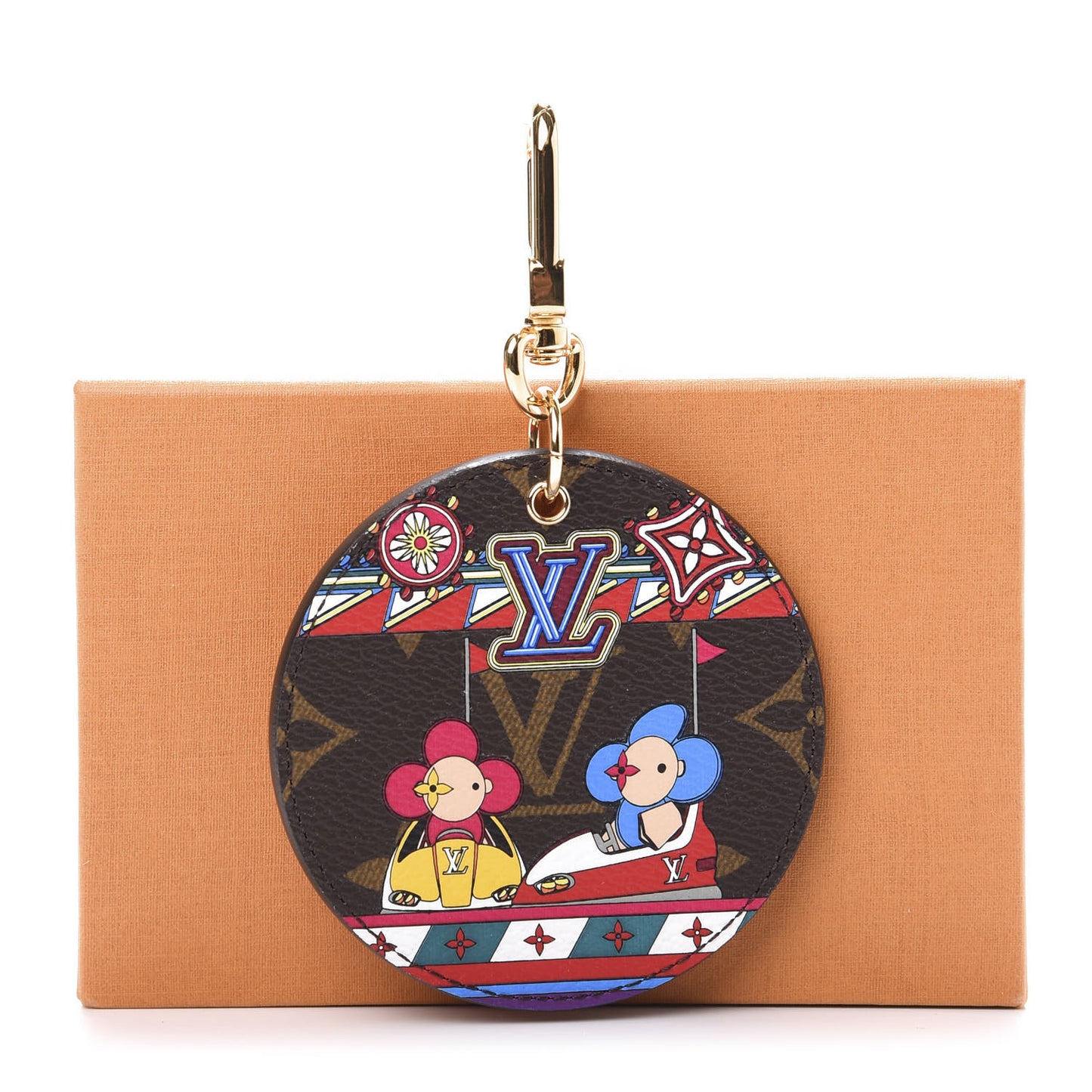 Monogram 2020 Christmas Animation Bumper Cars Bag Charm Key Ring Coquelicot