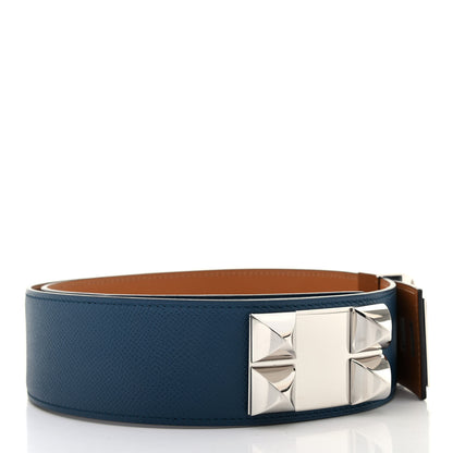 Hermes Epsom Collier De Chien CDC Belt 85 Bleu Thalassa 2 of 8