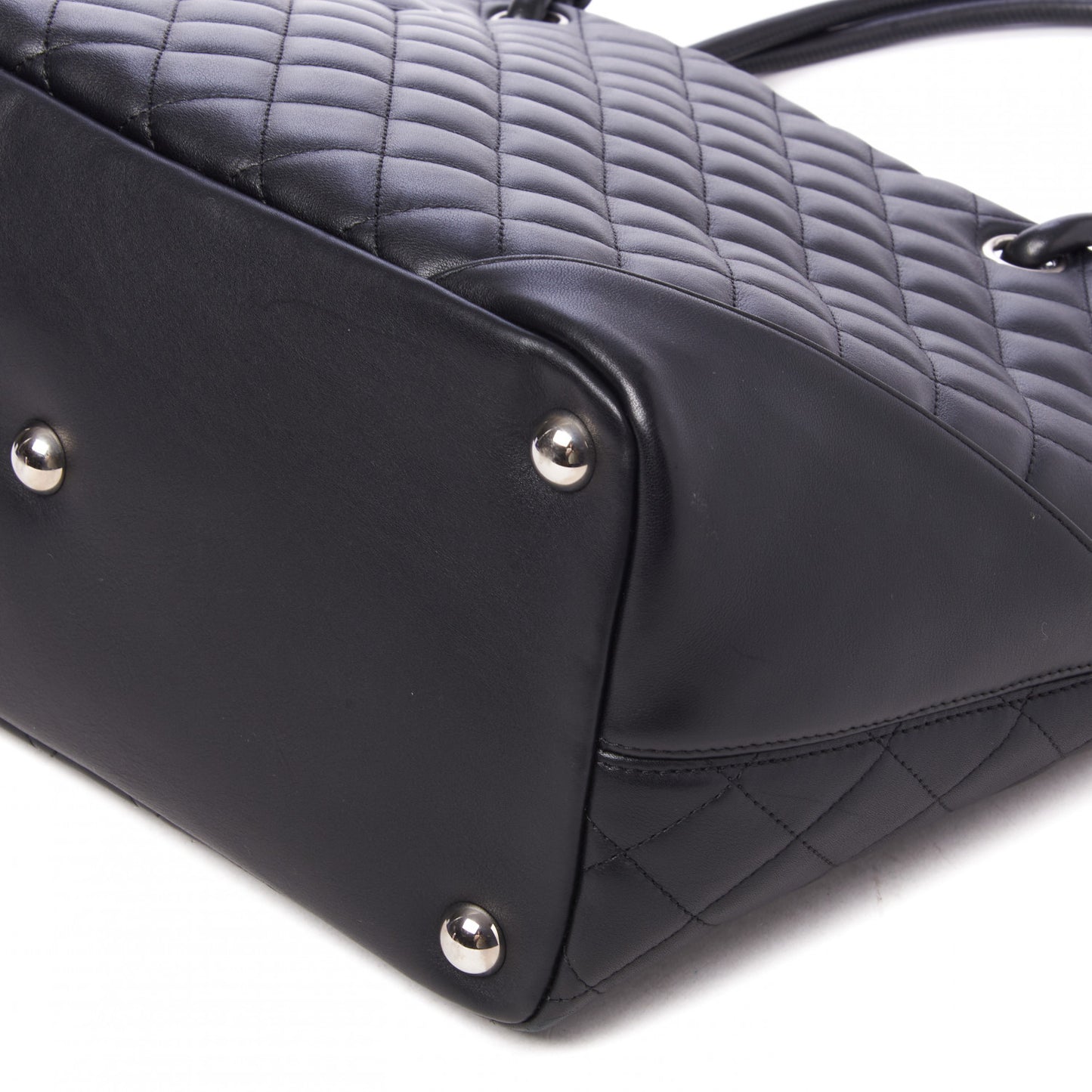 Calfskin Quilted Large Cambon Tote Black