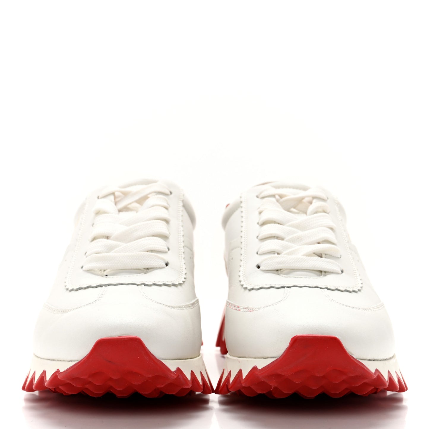 Calfskin Neoprene Womens Loubishark Sneakers 40.5 White