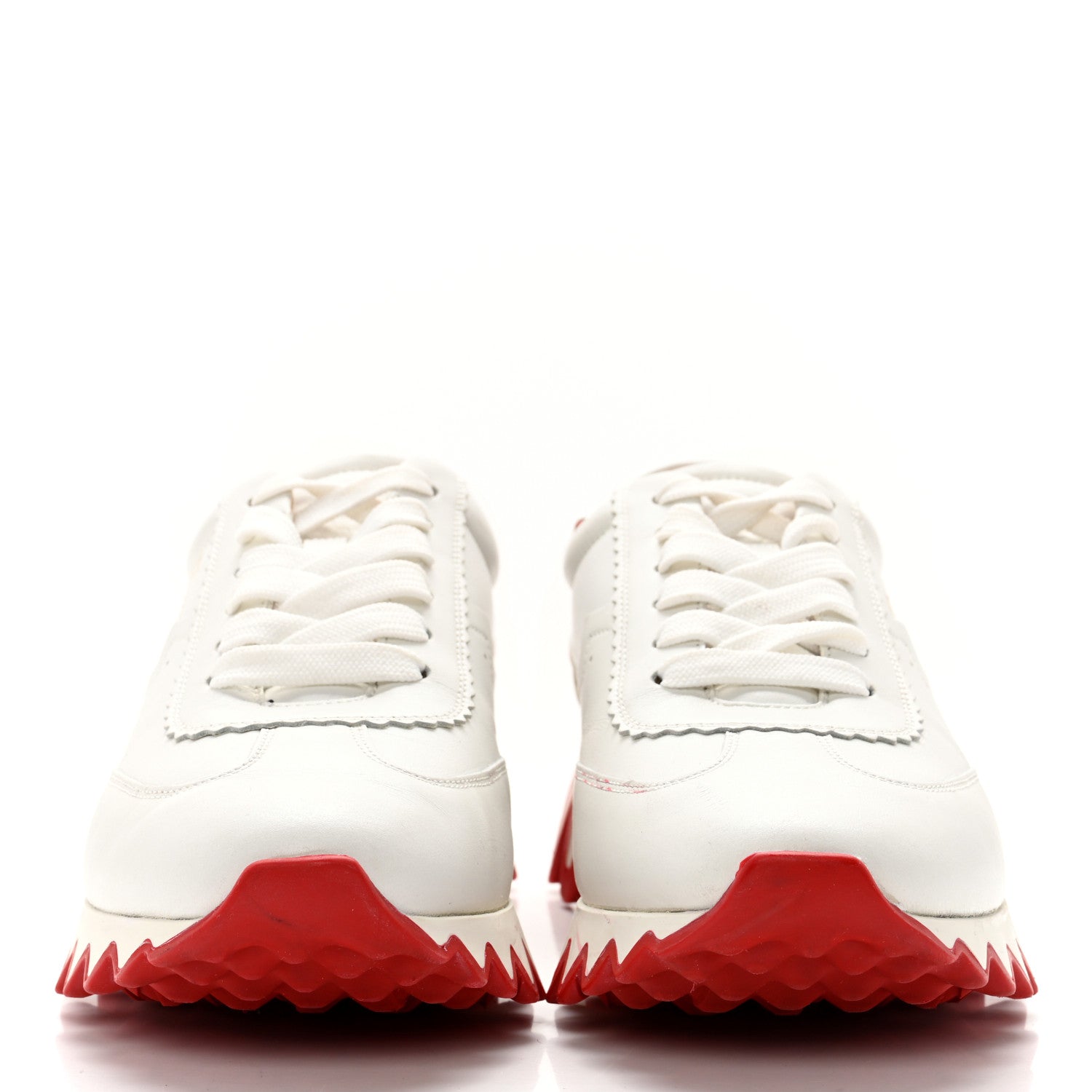 Christian Louboutin Calfskin Neoprene Womens Loubishark Sneakers 40.5 White 2 of 14