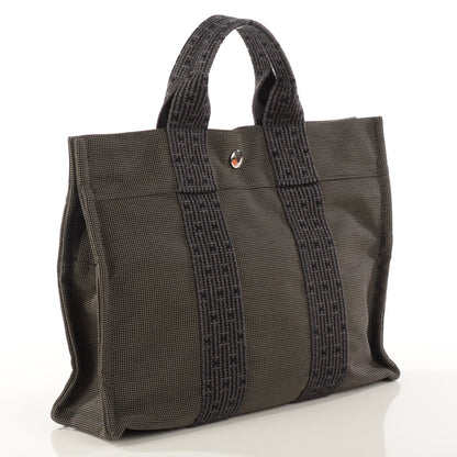 Hermes Canvas Herline PM Tote Grey 5 of 11