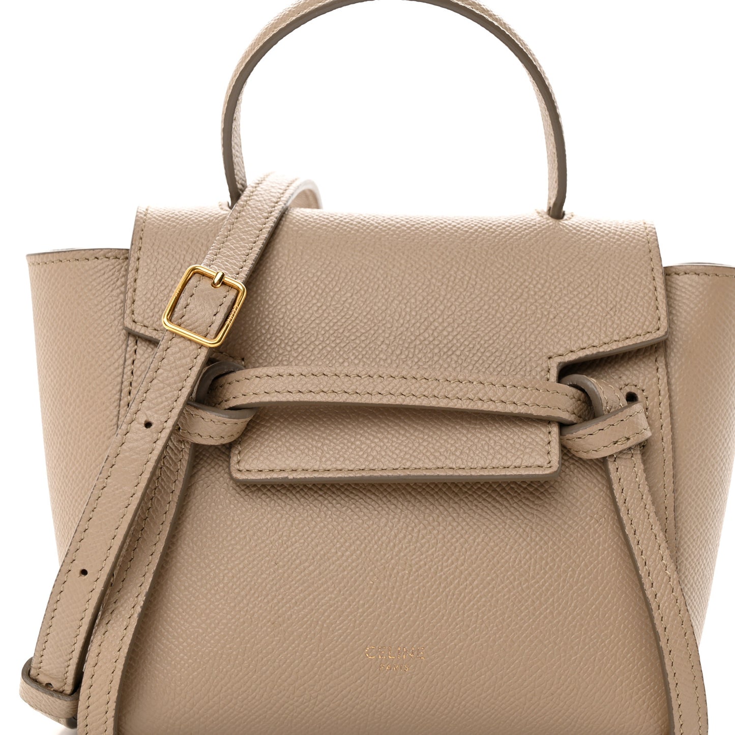 Grained Calfskin Pico Belt Bag Light Taupe