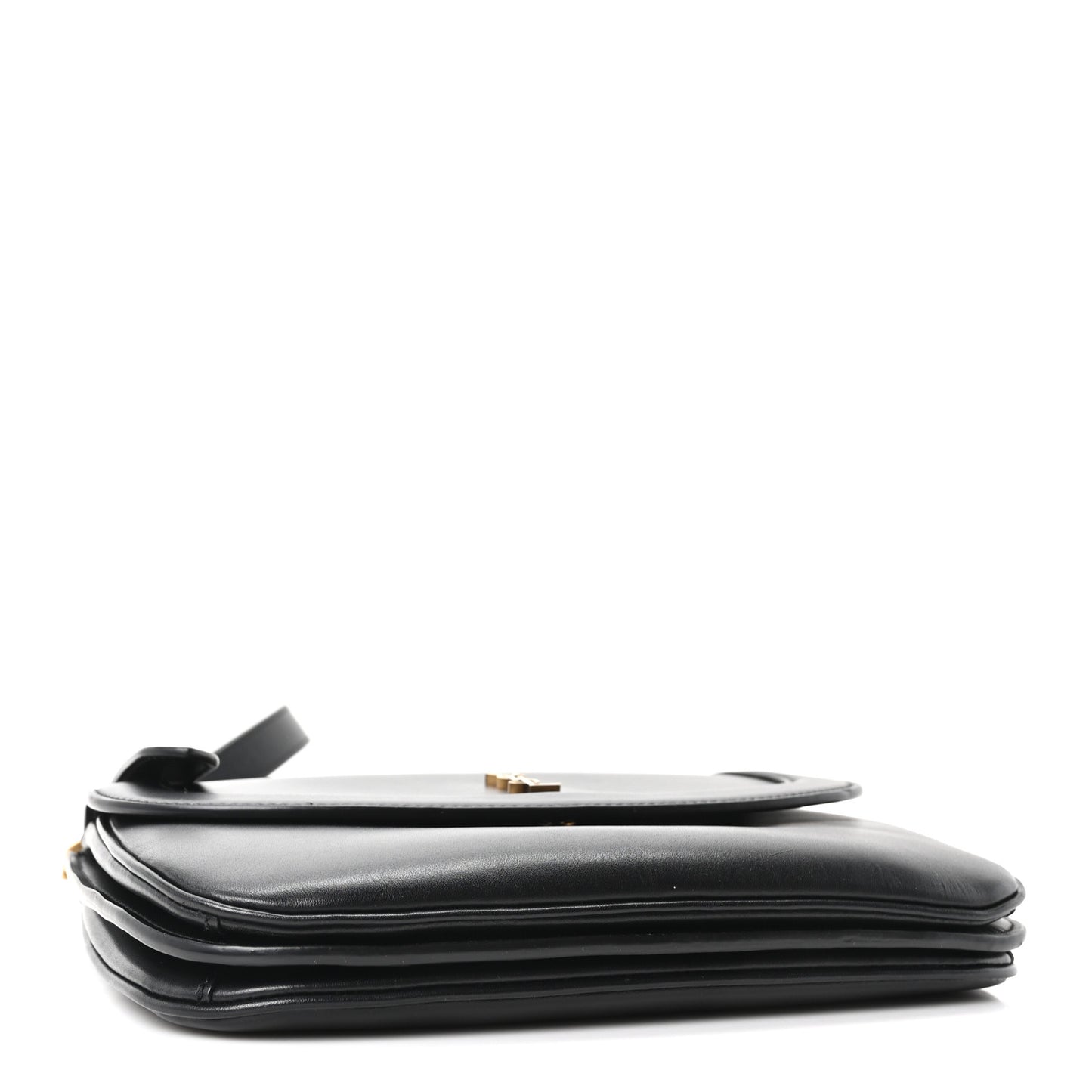 Smooth Calfskin Small Charlie Shoulder Bag Black