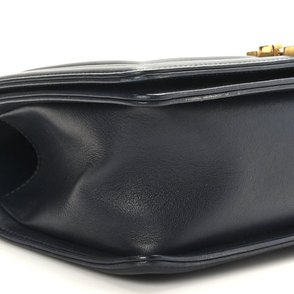Chanel Caviar Suede Calfskin Chevron Medium Boy Flap Navy 8 of 9