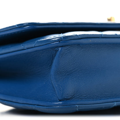 Chanel Lambskin Quilted CC Pearl Crush Wallet on Chain WOC Blue 10 of 11