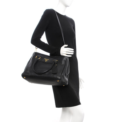 Prada Vitello Daino Tote Nero Black 2 of 8
