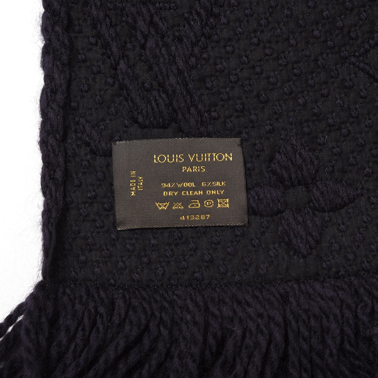 Louis Vuitton Wool Silk Logomania Scarf 4 of 4