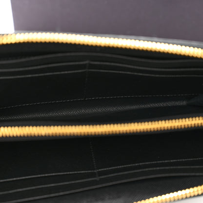 Prada Saffiano Metal Zip Around Wallet Black 6 of 10