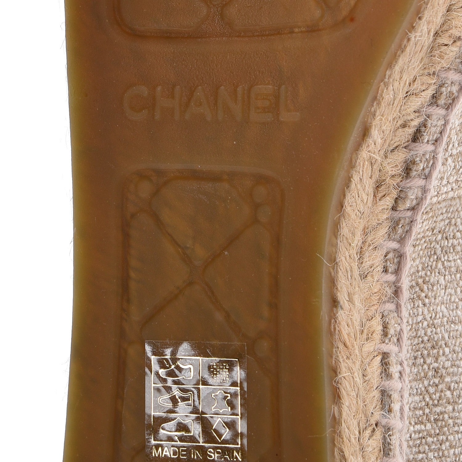 Chanel Toile Sequin CC Espadrilles 37 Beige Black 6 of 18