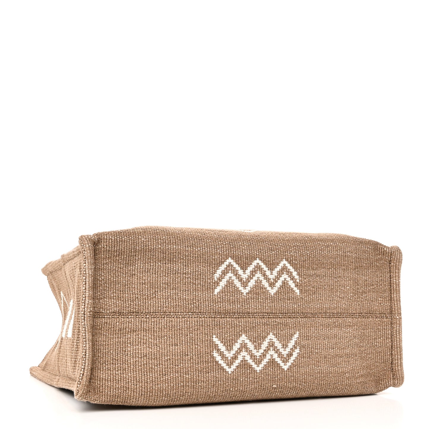 Canvas Calfskin Large Cabas Thais Natural White