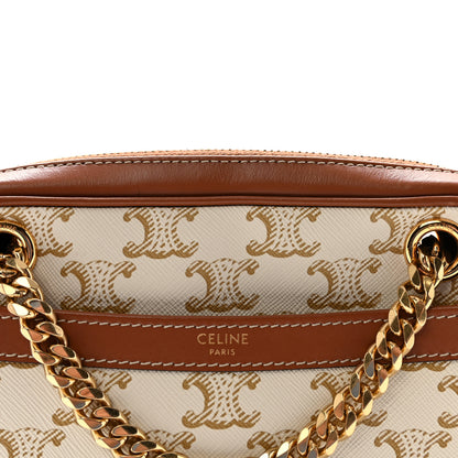 Celine Calfskin Triomphe Canvas Small Patapans White 7 of 9