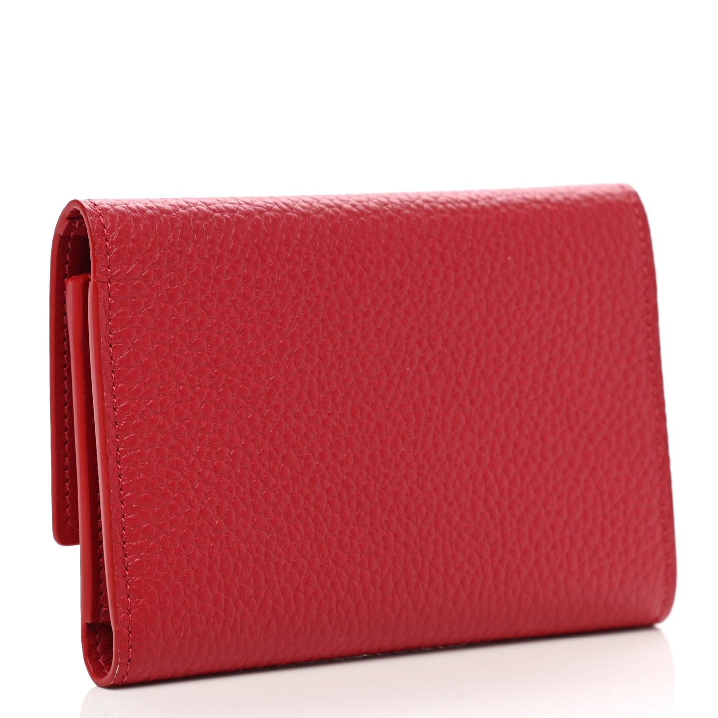 Taurillon Capucines Compact Wallet Scarlet