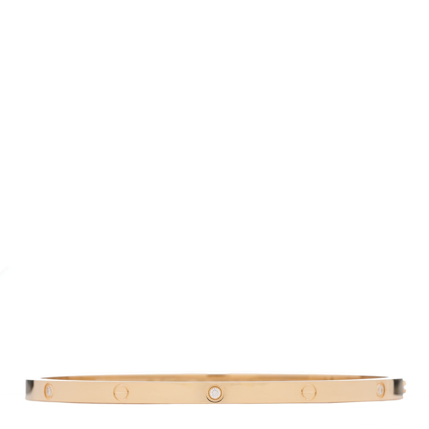 18K Yellow Gold 6 Diamond Small LOVE Bracelet 19