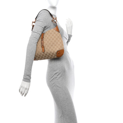 Gucci Monogram Piston Lock Jackie O Hobo Tan 2 of 11