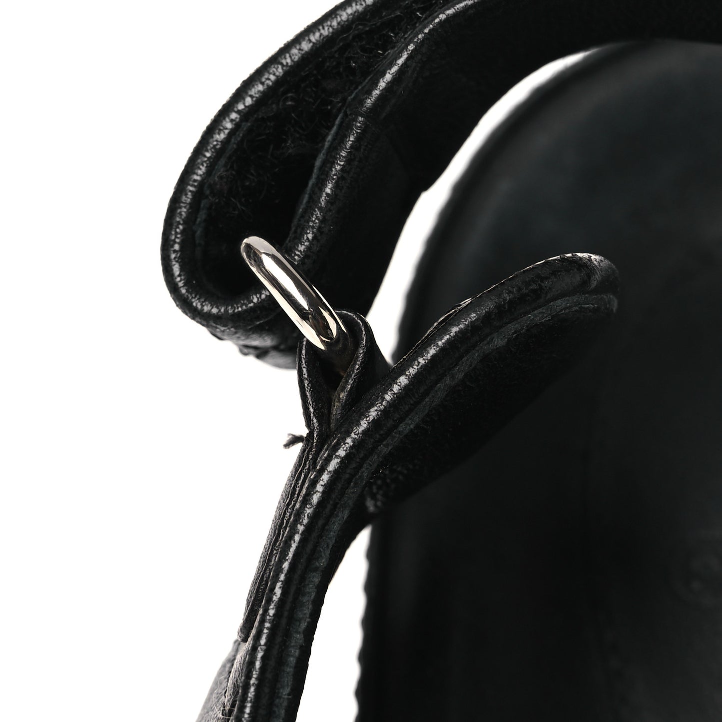 Lambskin Quilted Velcro Dad Sandals 38.5 So Black
