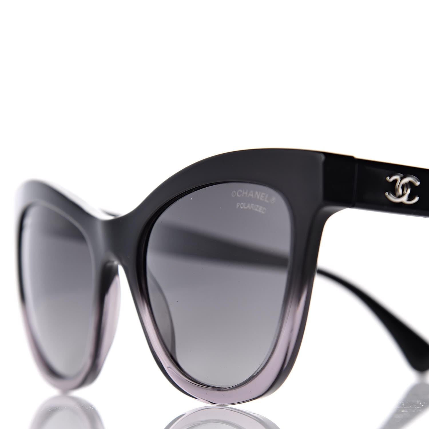 Chanel Polarized Acetate CC Cat Eye Summer Sunglasses 5350 Black 7 of 8