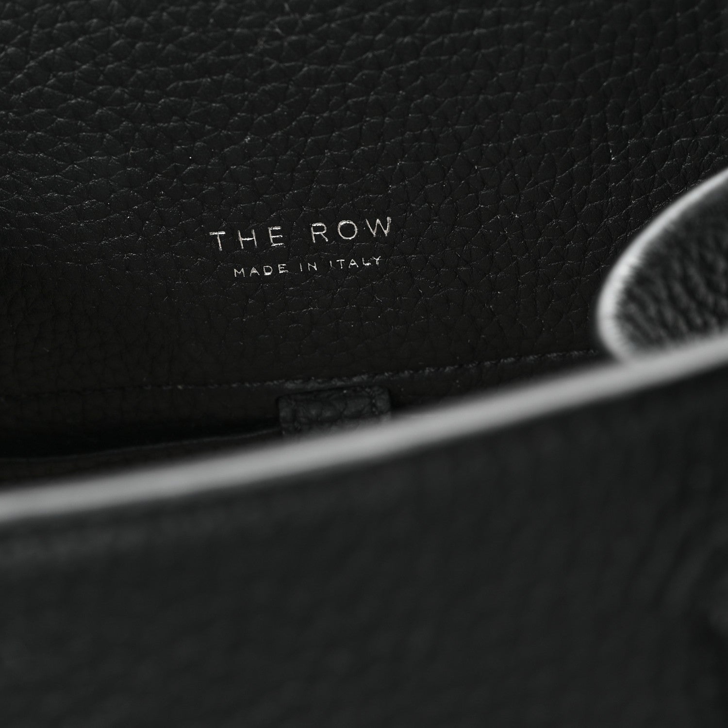 The Row Grained Calfskin Soft Margaux 10 Bag Black 6 of 9