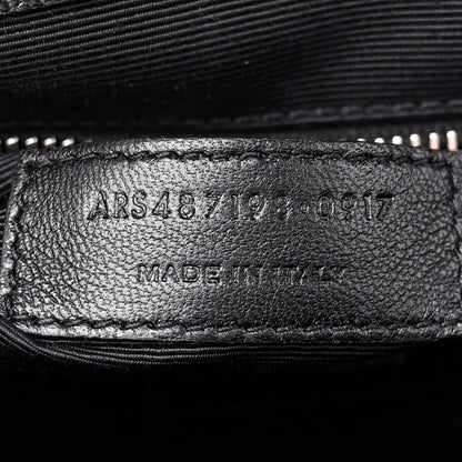 Saint Laurent Grain De Poudre Textured Mixed Matelasse Large Triquilt Monogram Satchel Black 7 of 12