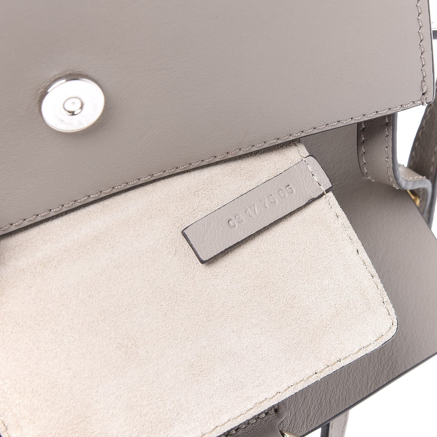 Suede Calfskin Mini Faye Shoulder Bag Motty Grey