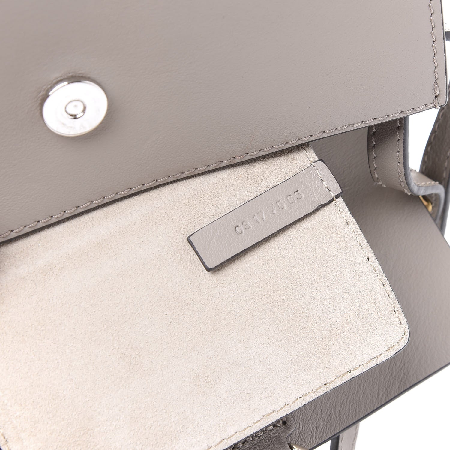 Chloe Suede Calfskin Mini Faye Shoulder Bag Motty Grey 6 of 10
