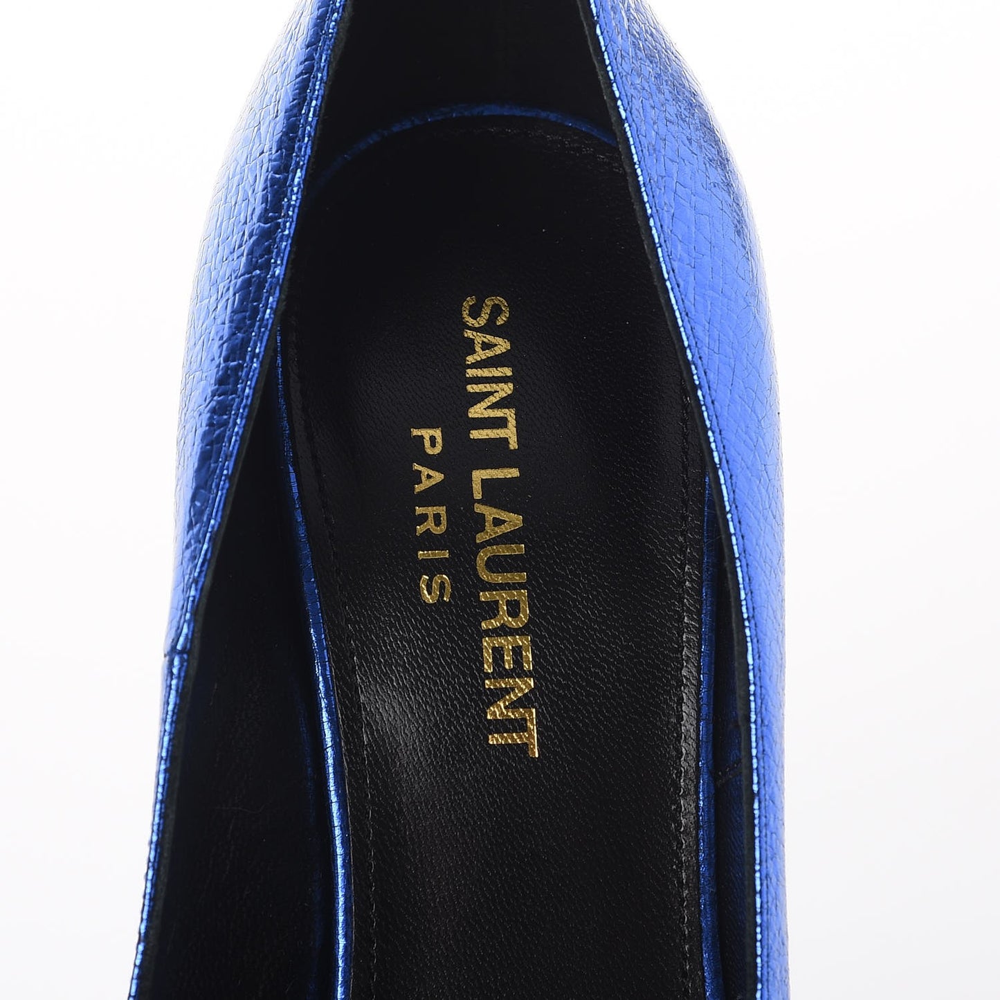 Metallic Cracked Goatskin Anja 105 Pumps 37 Blue
