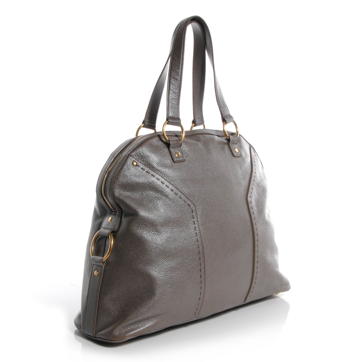 Leather Oversized Muse Pewter