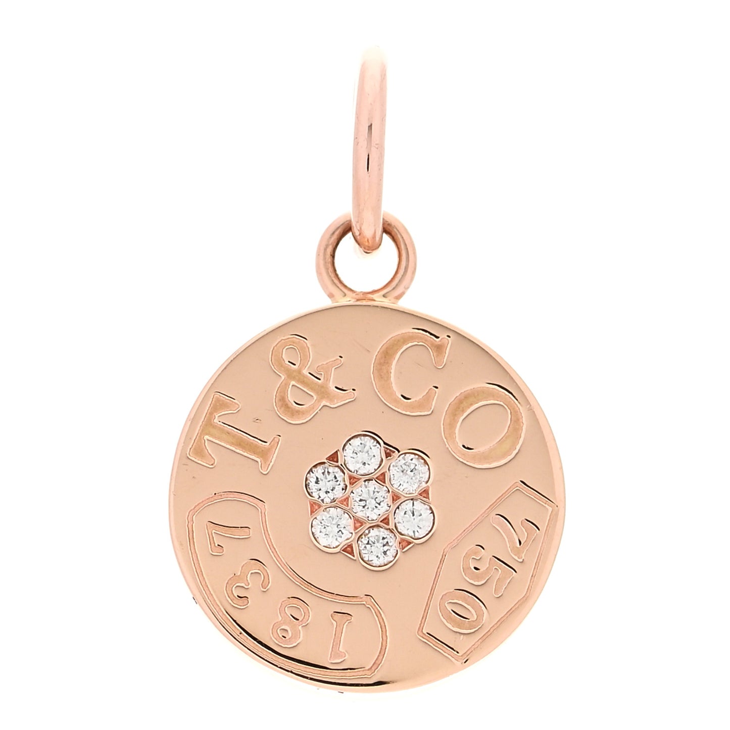 18K Rose Gold Diamond 1837 Circle Charm