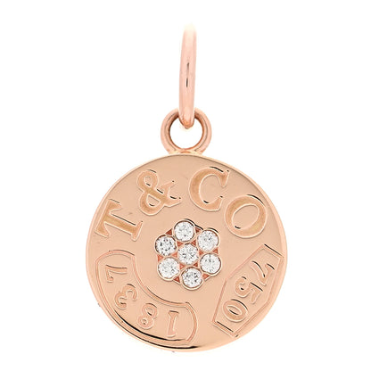 Tiffany 18K Rose Gold Diamond 1837 Circle Charm 1 of 4