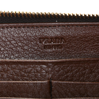 Prada Vitello Daino Zip Around Wallet Cacao 10 of 12