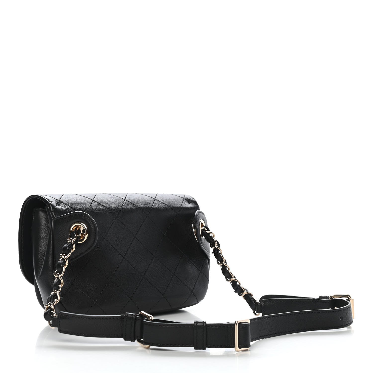 Chanel Calfskin Stitched Coco Curve Waist Bag Black 2 of 10