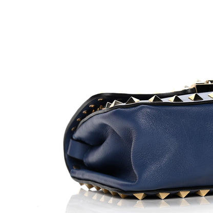 Valentino Garavani Vitello Mini Rockstud Flap Saddle Crossbody Bag Indigo 7 of 9