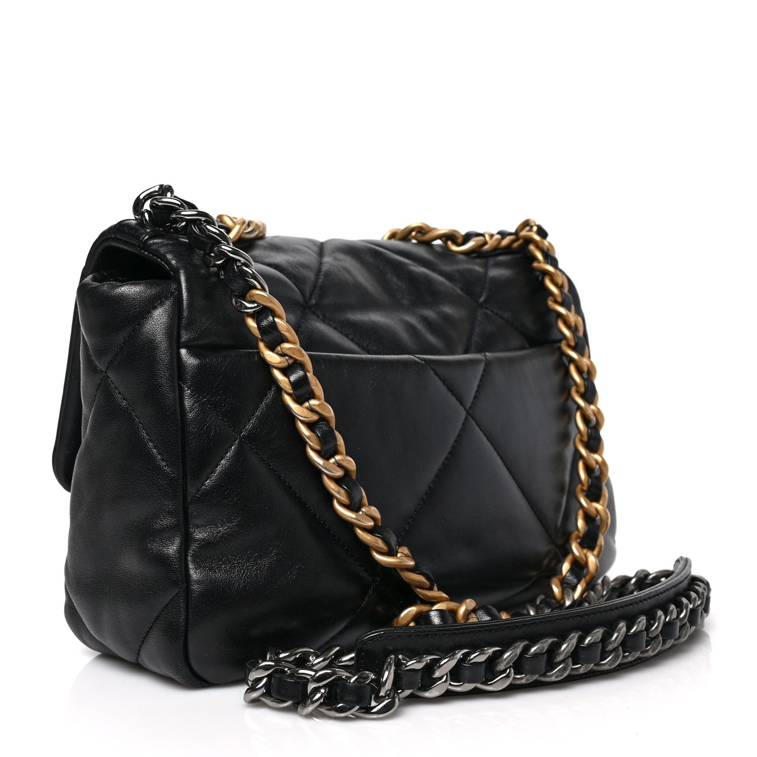 Chanel Lambskin Quilted Medium Chanel 19 Flap Black 3 of 9