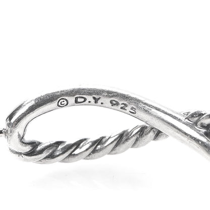 David Yurman Sterling Silver Crossover Cable Hoop Earrings 4 of 4