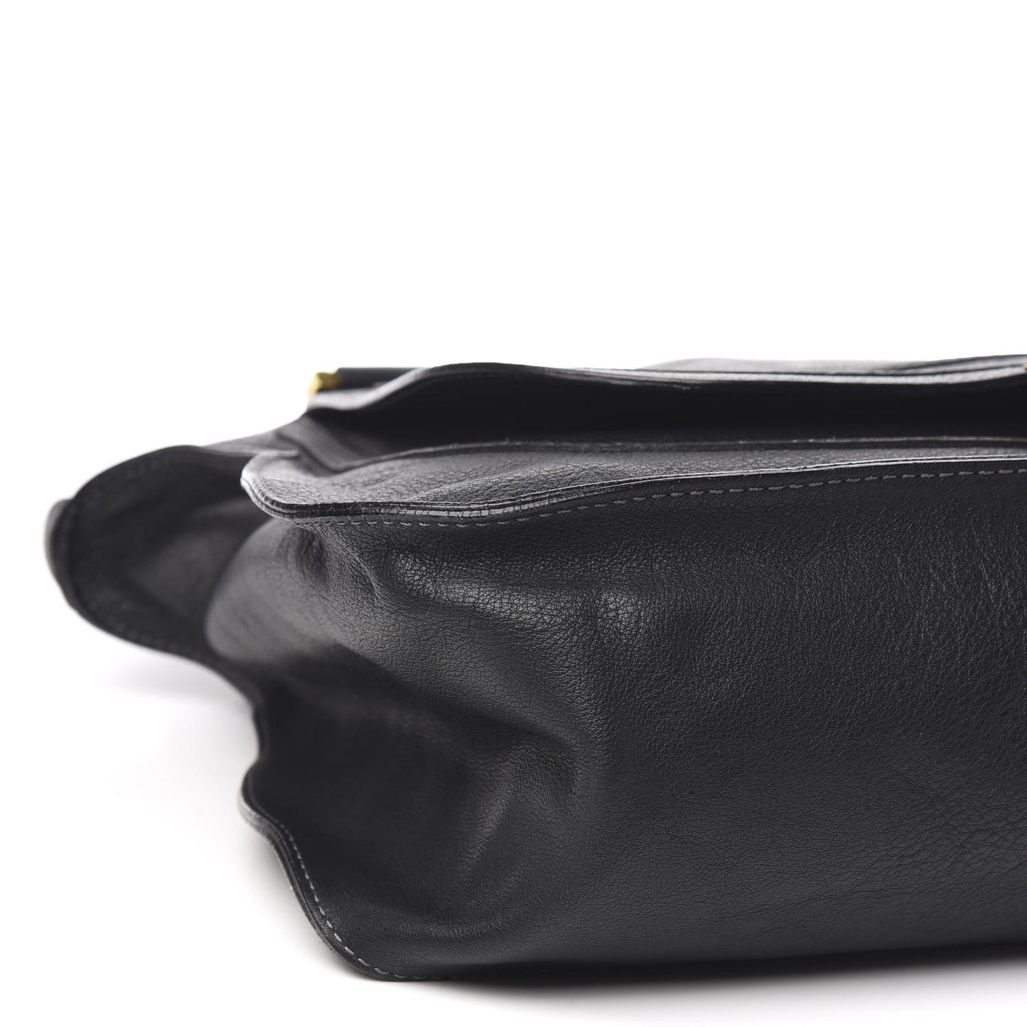Calfskin Large Marcie Satchel Black