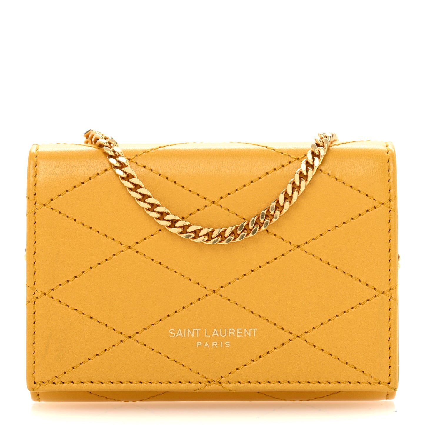 Lambskin Quilted Monogram Baby Crossbody Bag  Saffran