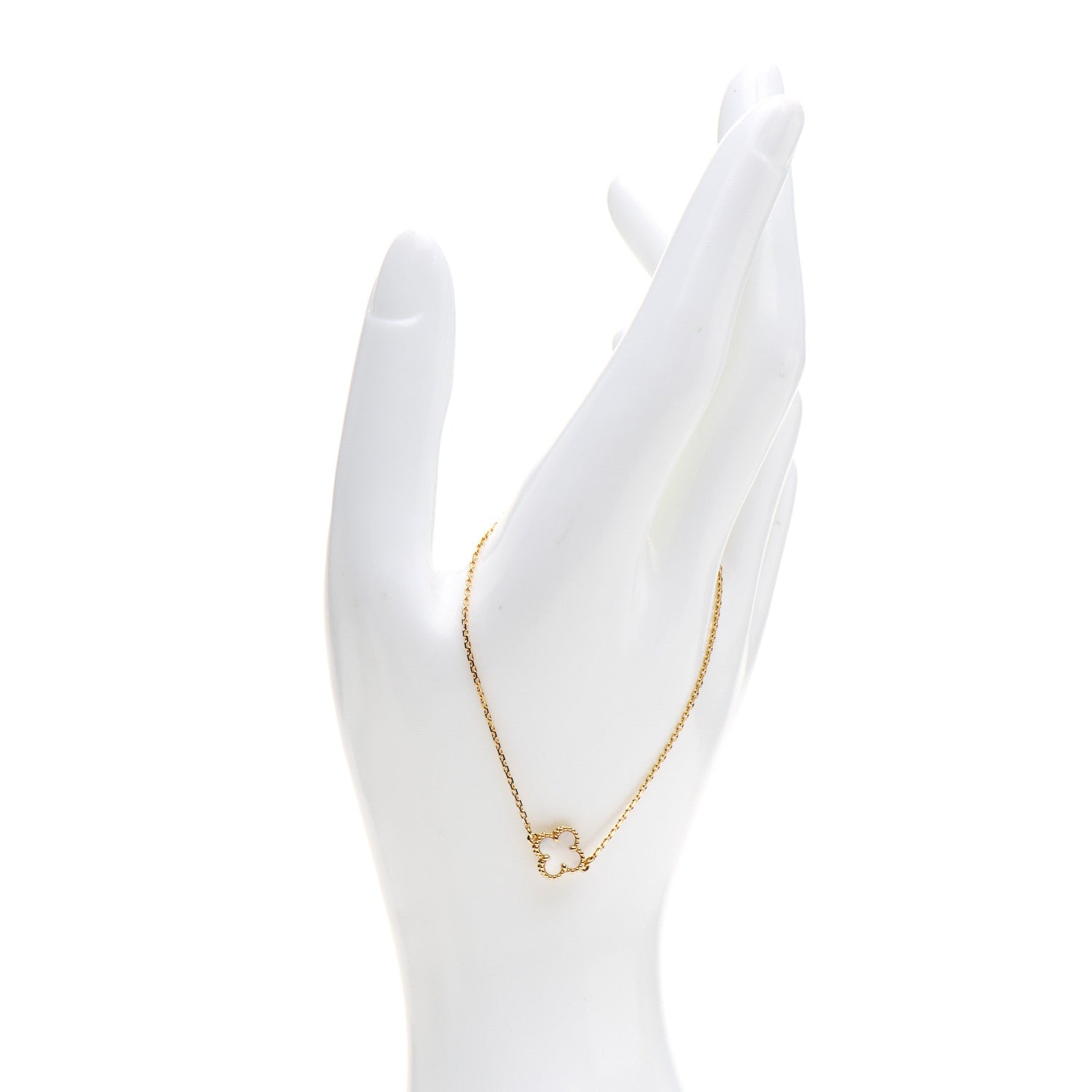 Van Cleef & Arpels 18K Yellow Gold Mother of Pearl Sweet Alhambra Bracelet 2 of 7