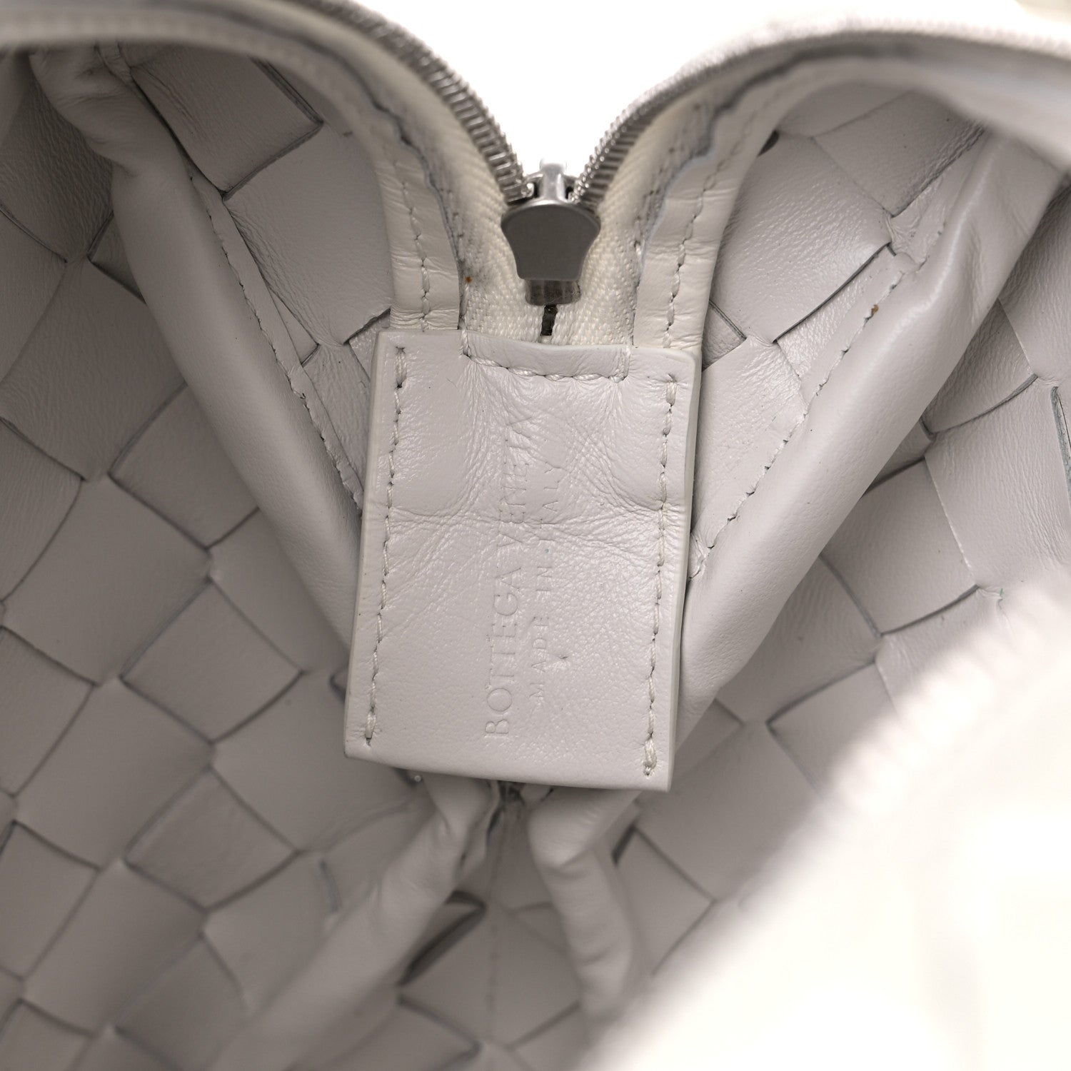 Bottega Veneta Patent Calfskin Intrecciato Small Loop Camera Bag White 6 of 10
