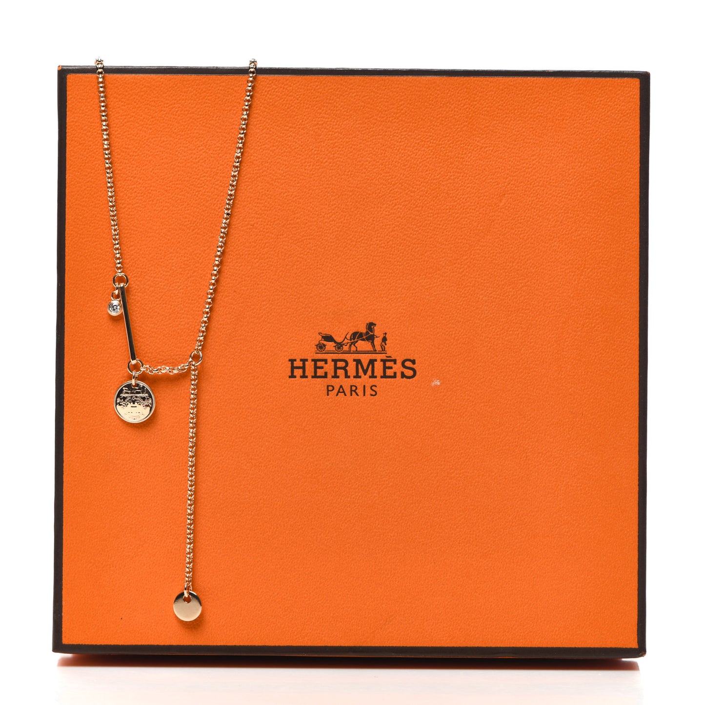 18K Rose Gold Diamond TPM Ex-Libris Pendant Necklace