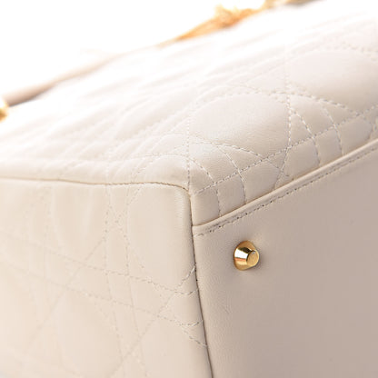 Christian Dior Lambskin Cannage Medium Lady Dior Light Beige 8 of 25