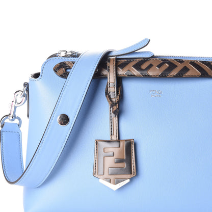 Fendi Vitello Dolce Bi-Color FF 1974 Embossed Medium By The Way Boston Bag Nebula Maya Black 13 of 13