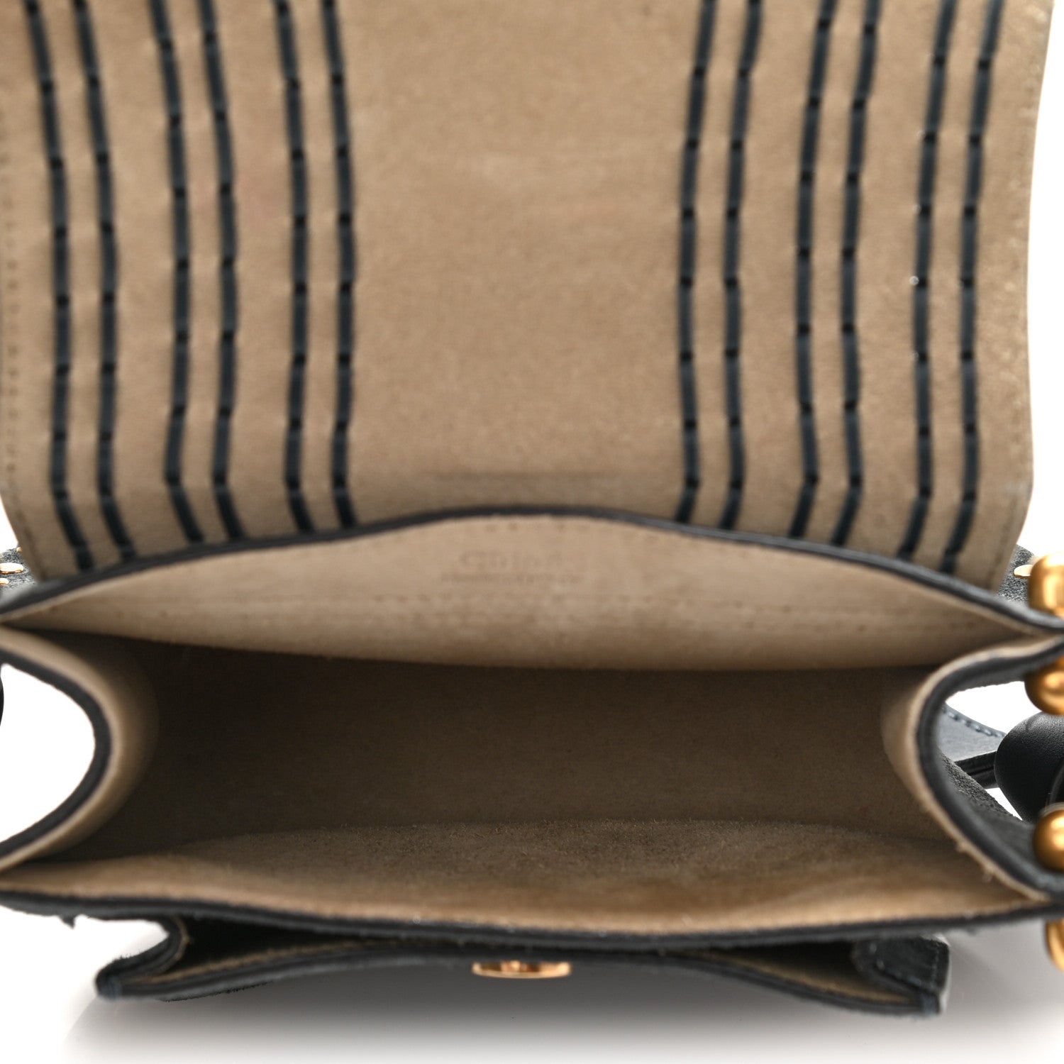 Chloe Suede Calfskin Braided Mini Hudson Shoulder Bag Full Blue 5 of 10