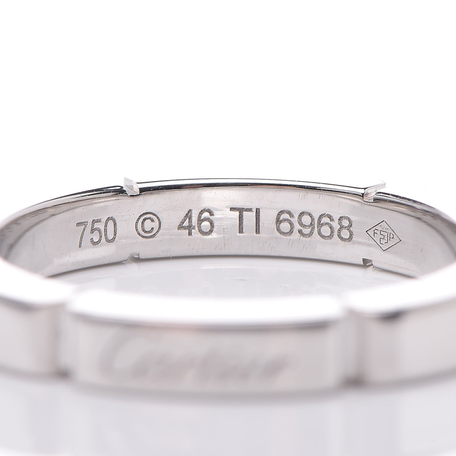 Cartier 18K White Gold 2.5mm Maillon Panthere Wedding Band Ring 46 3.75 4 of 4