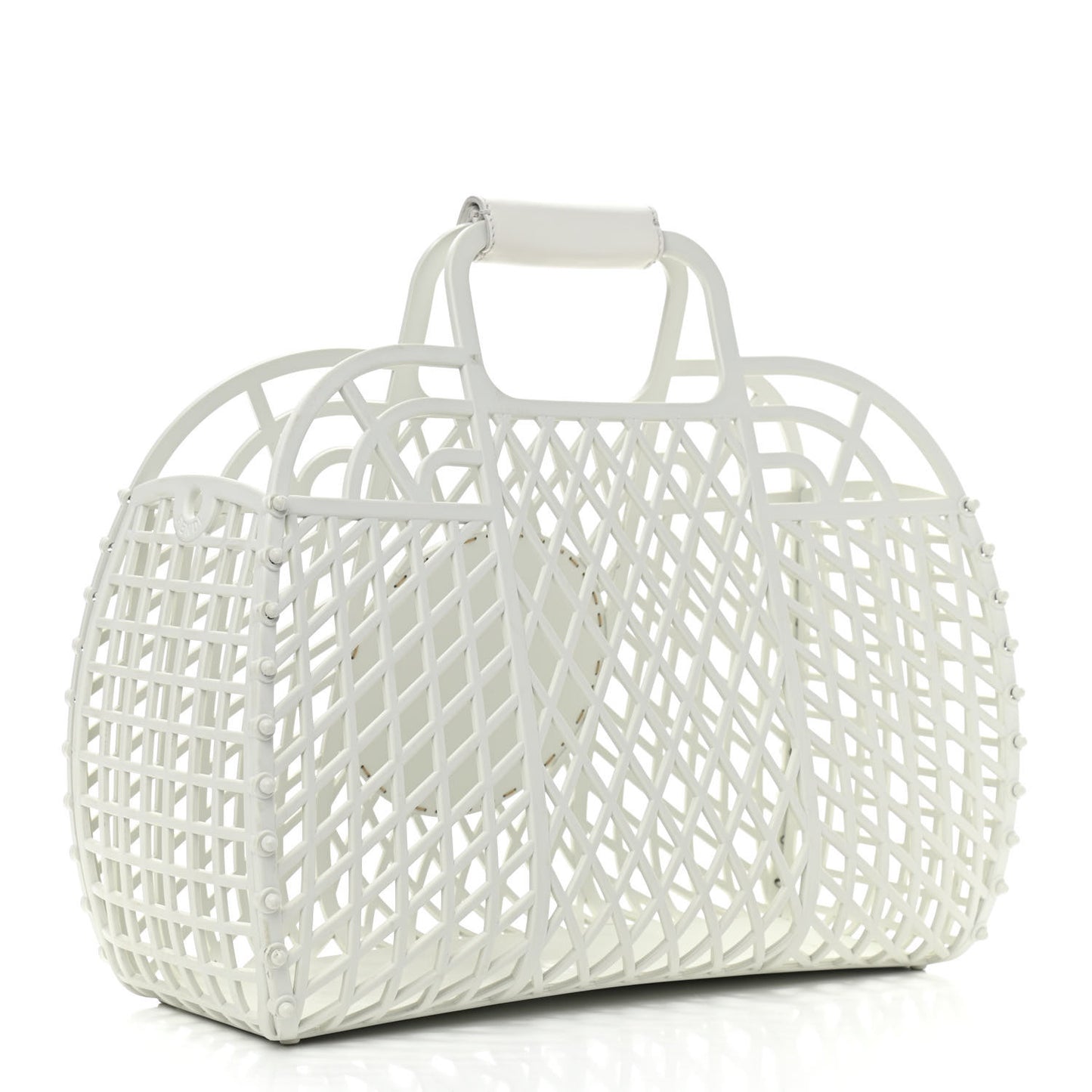 Recycled Plastic Vitello Liberty Matte Medium Fendi Basket White Ice