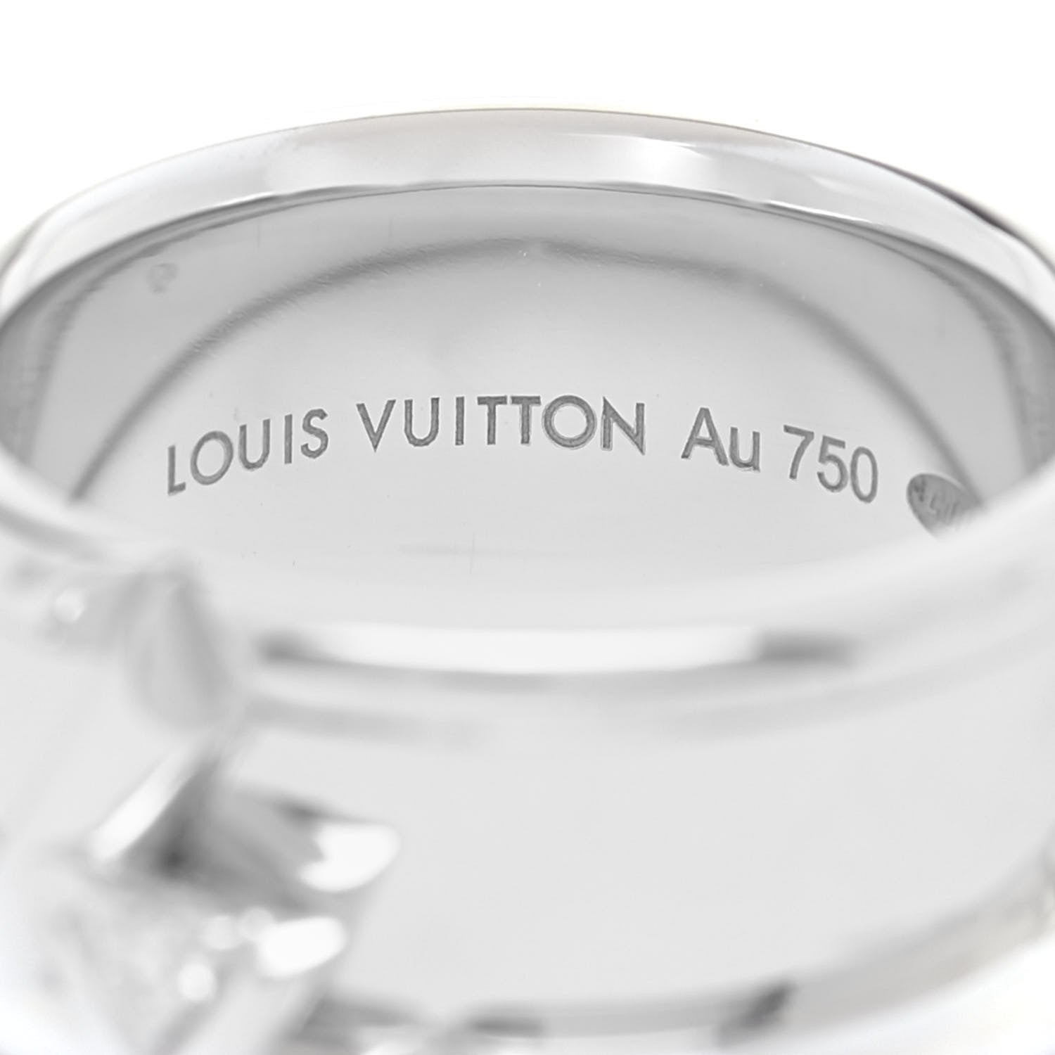 Louis Vuitton 18K White Gold Diamond Volt One Band Ring 53 6.25 4 of 6