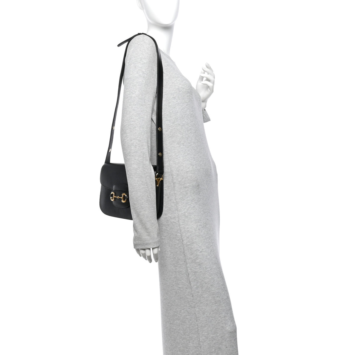 Azalea Calfskin Horsebit 1955 Shoulder Bag Black