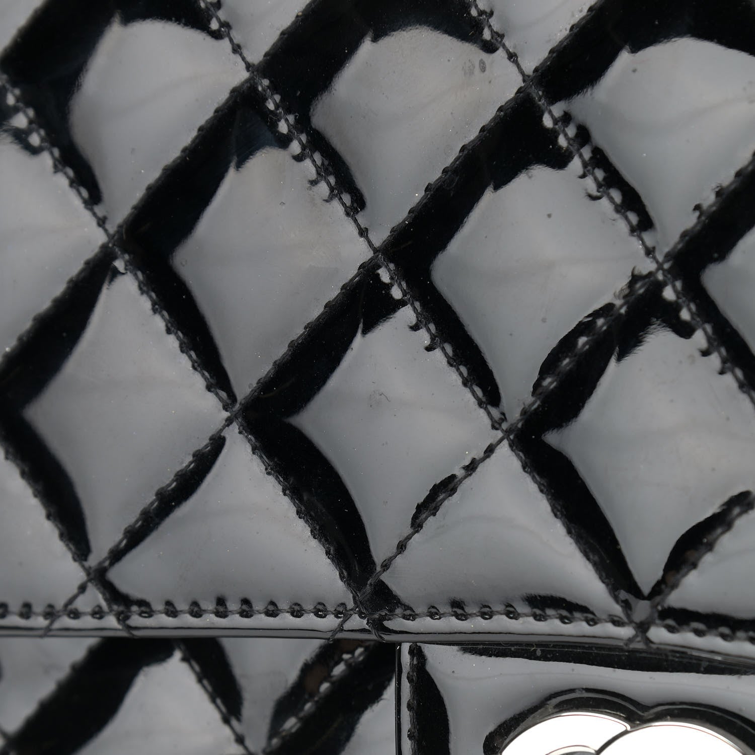 Chanel Patent Quilted Medium Double Flap Black 13 of 16